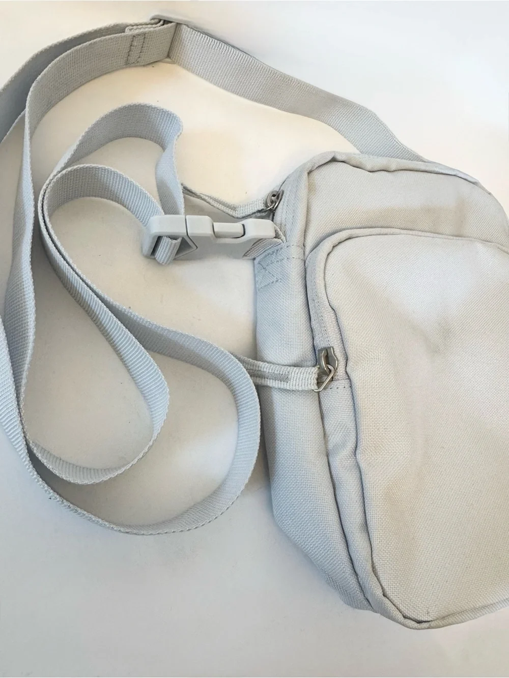 Nike Small Light Blue Crossbody Bag with Purple Logo